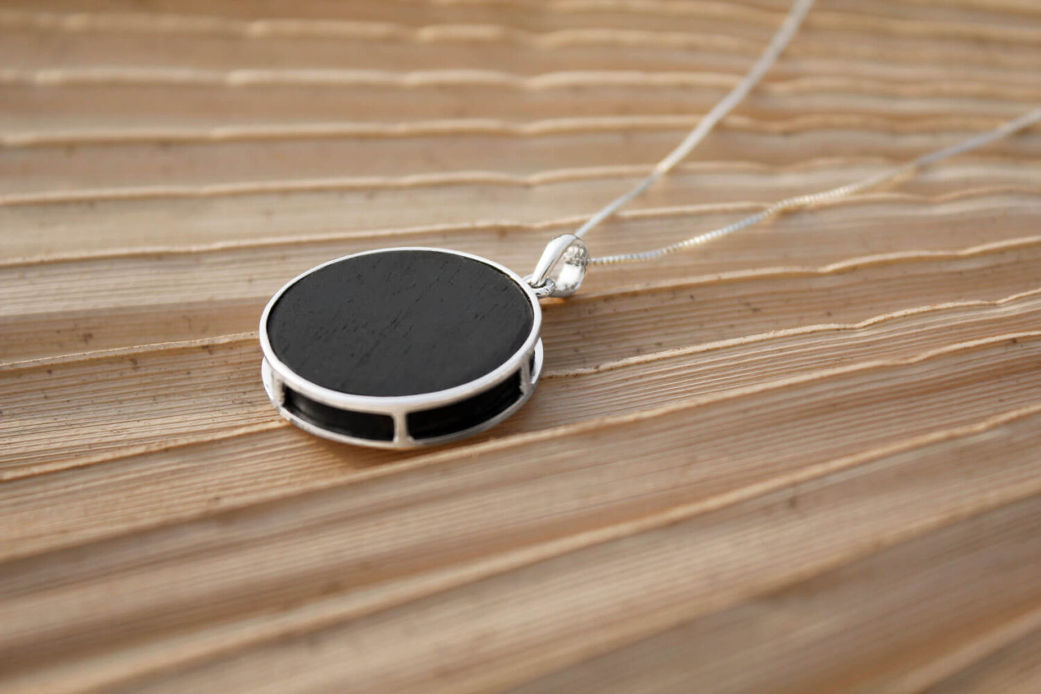 BLACK MOON PENDANT WITH CHAIN