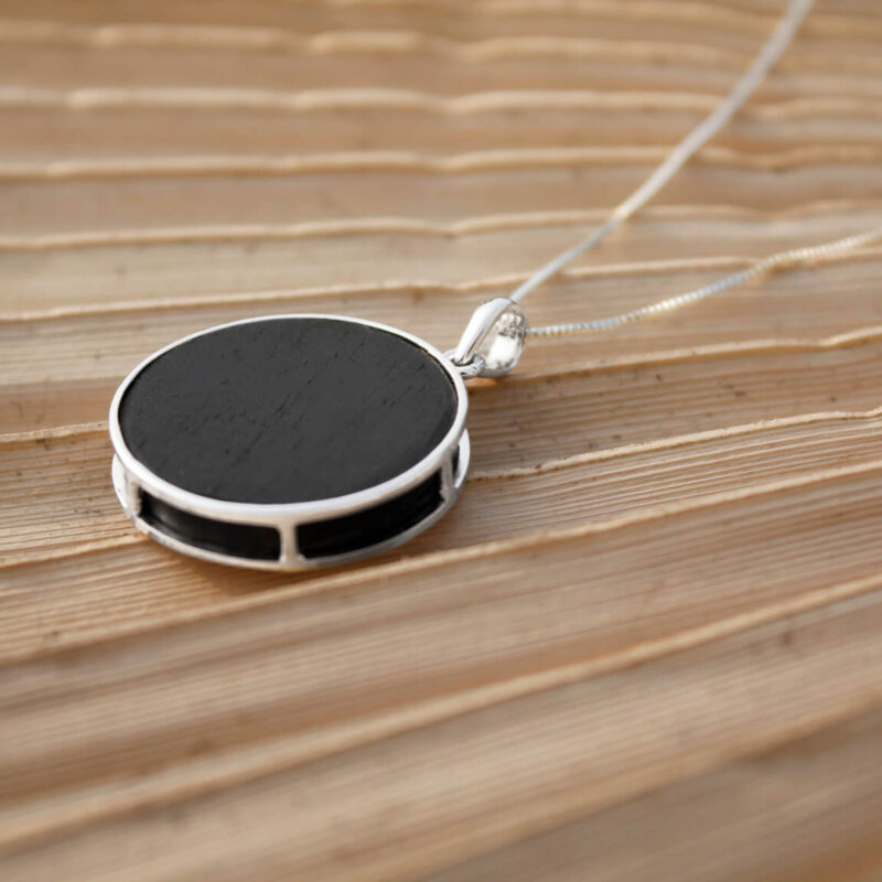 BLACK MOON PENDANT WITH CHAIN