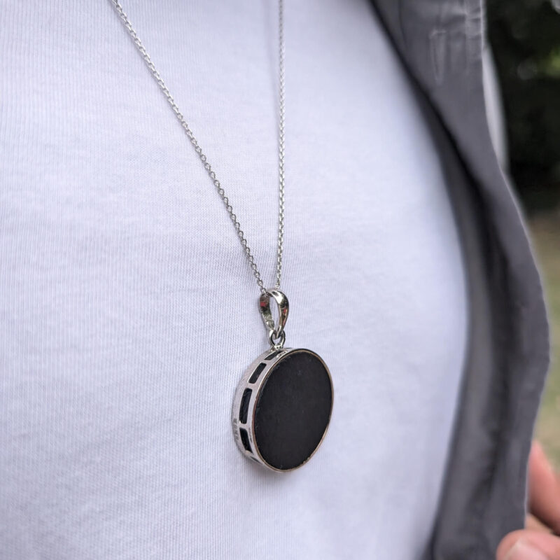 BLACK MOON PENDANT WITH CHAIN