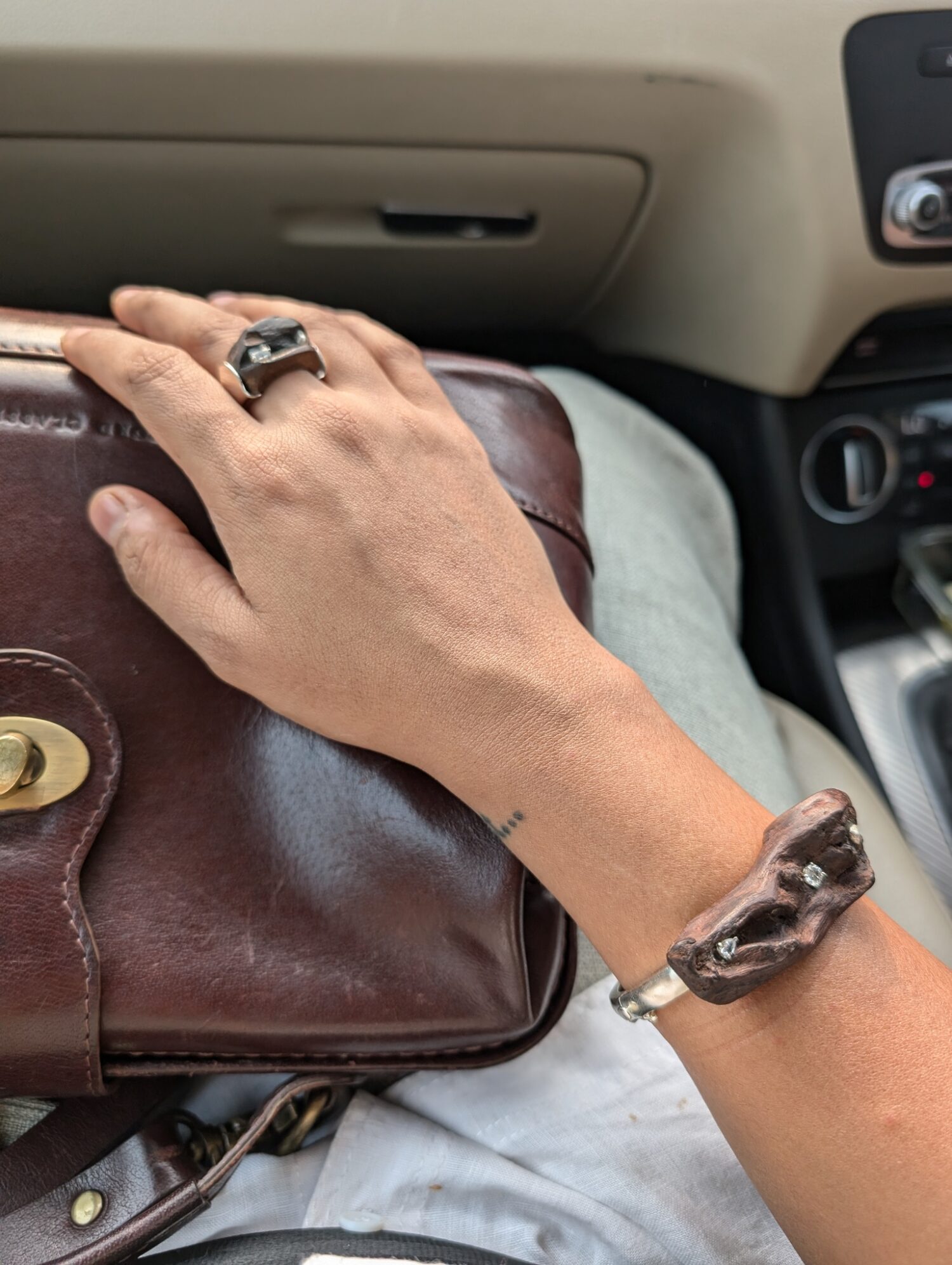 Wood Flower Bracelet