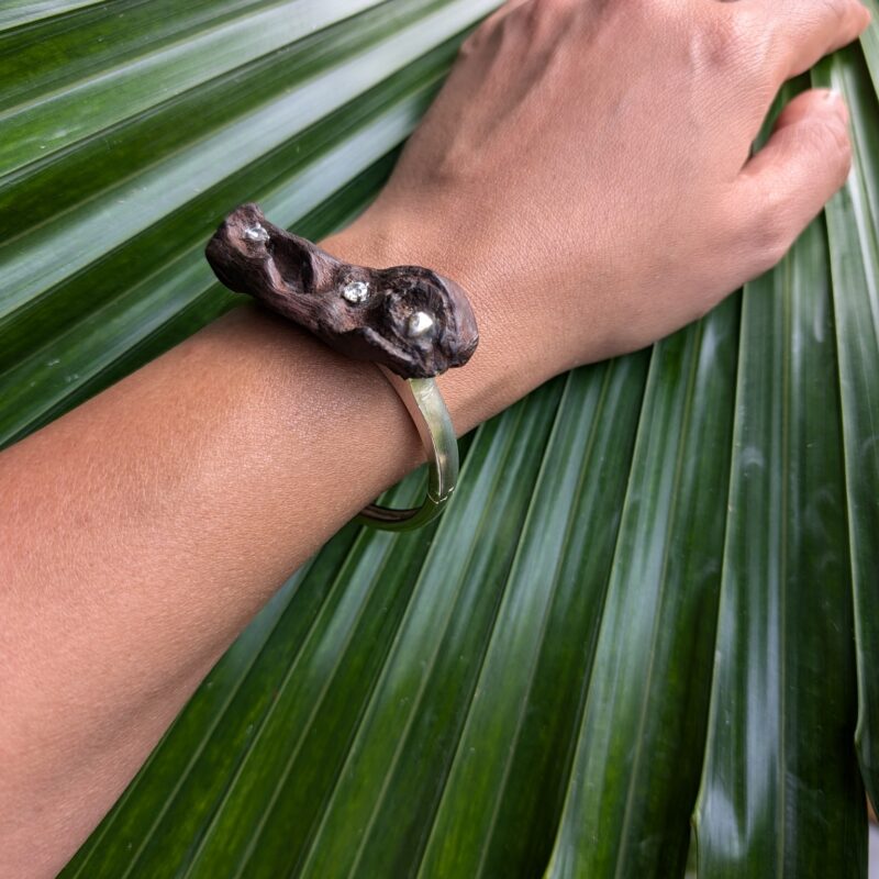 Wood Flower Bracelet