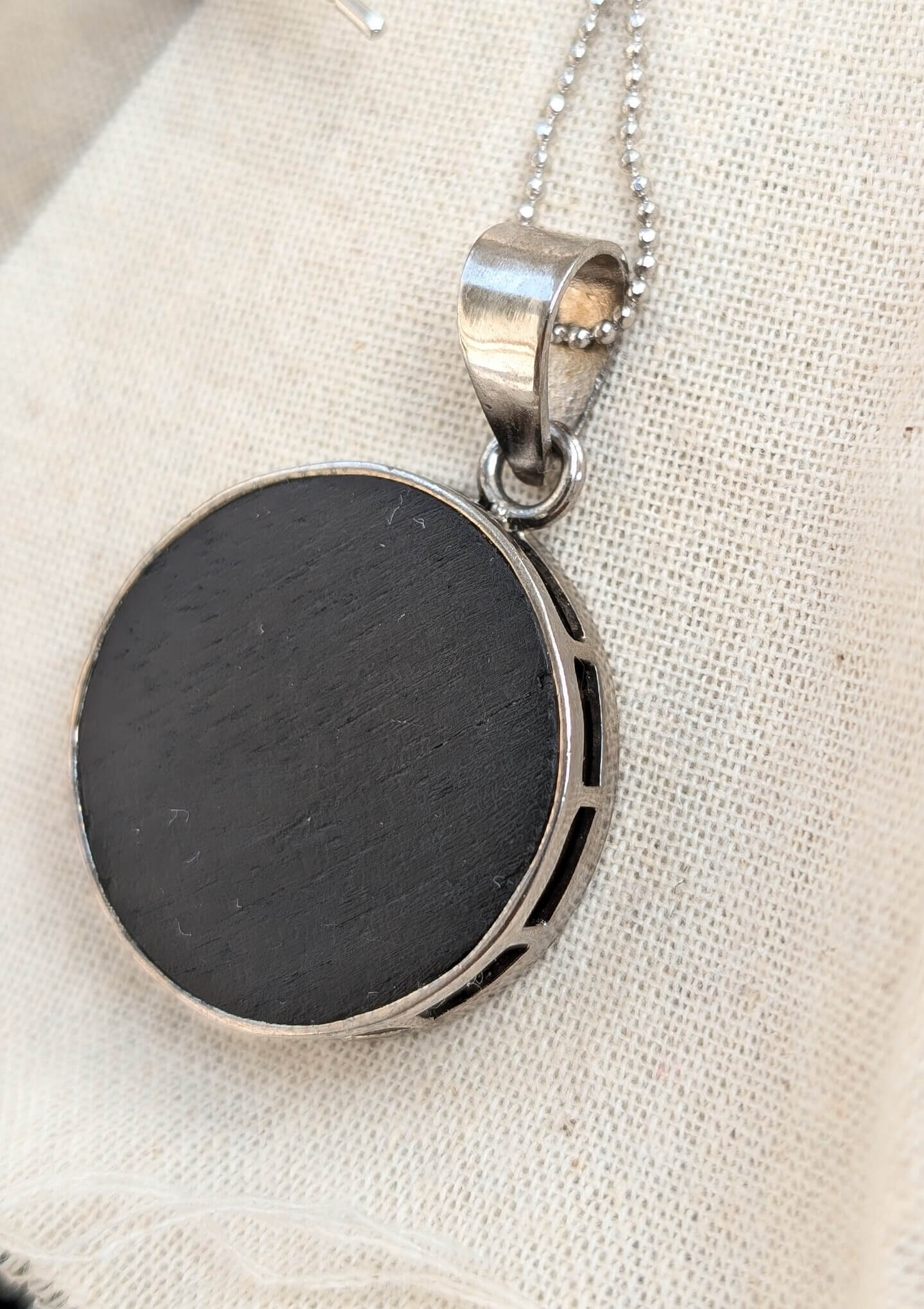 BLACK MOON PENDANT WITH CHAIN