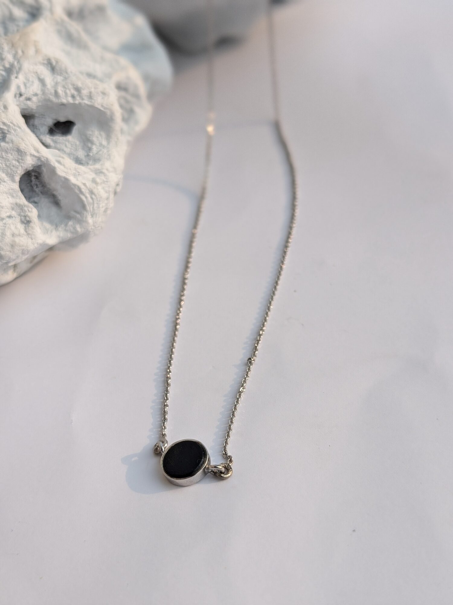 Black Edge Pendant with Chain
