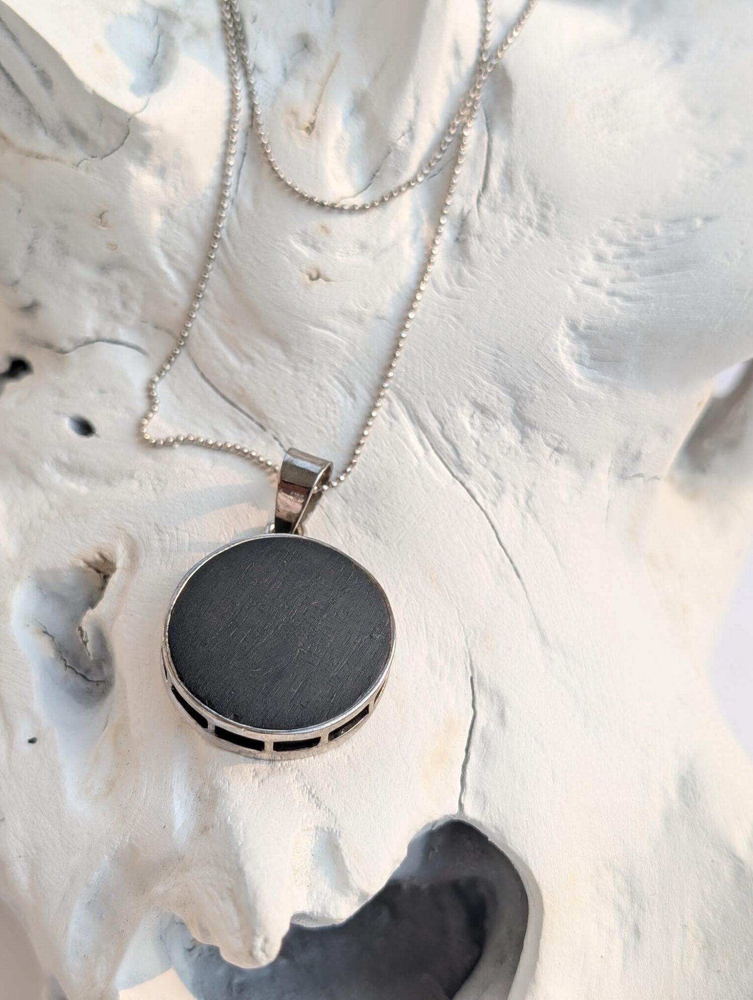 BLACK MOON PENDANT WITH CHAIN