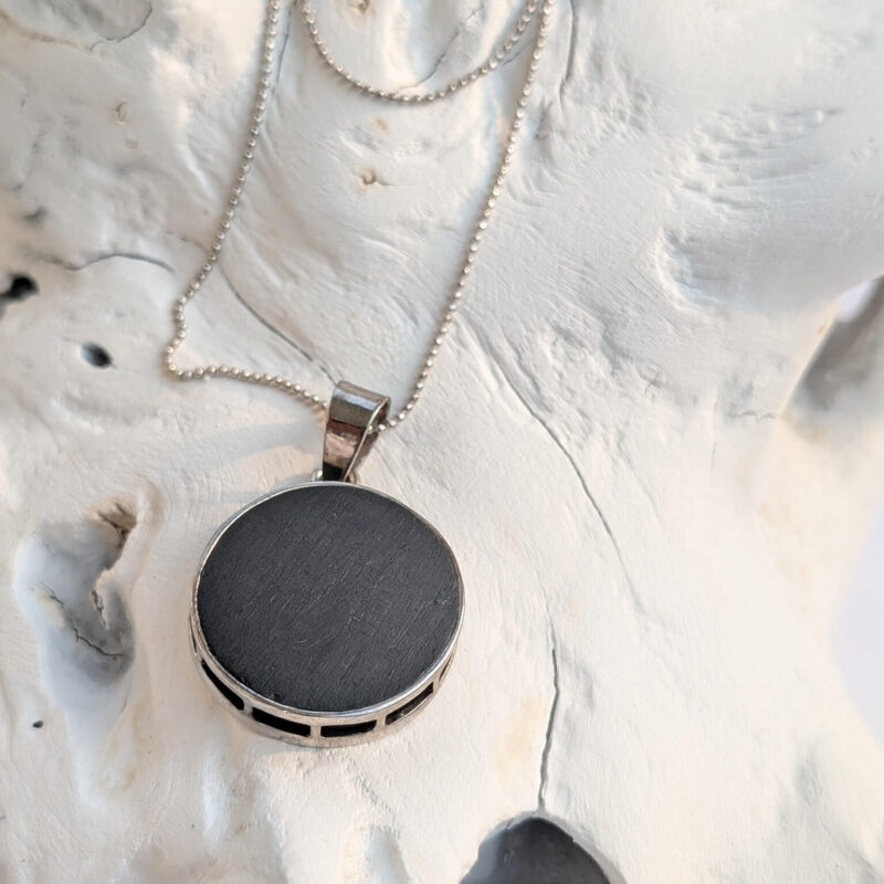 BLACK MOON PENDANT WITH CHAIN