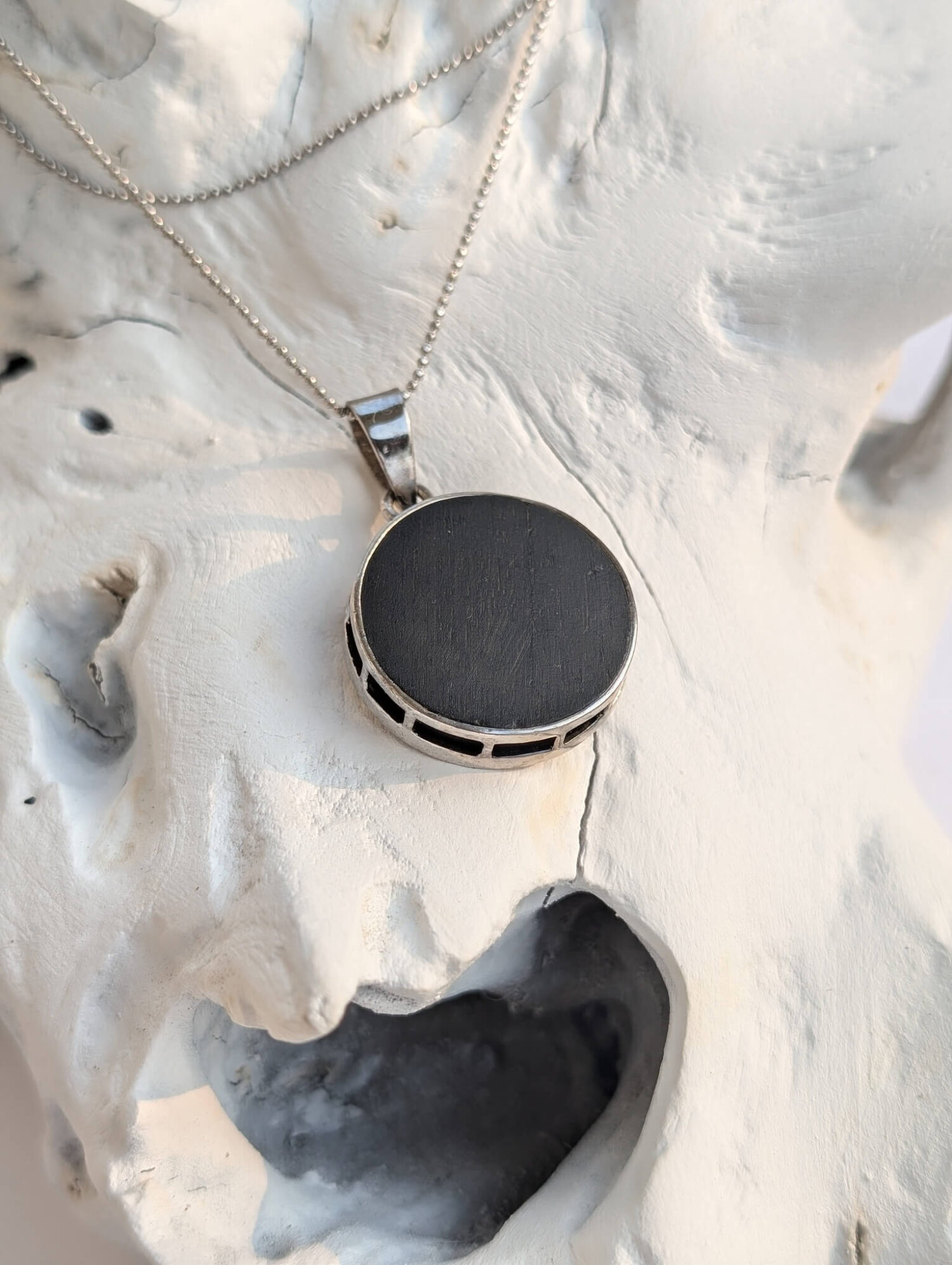 BLACK MOON PENDANT WITH CHAIN