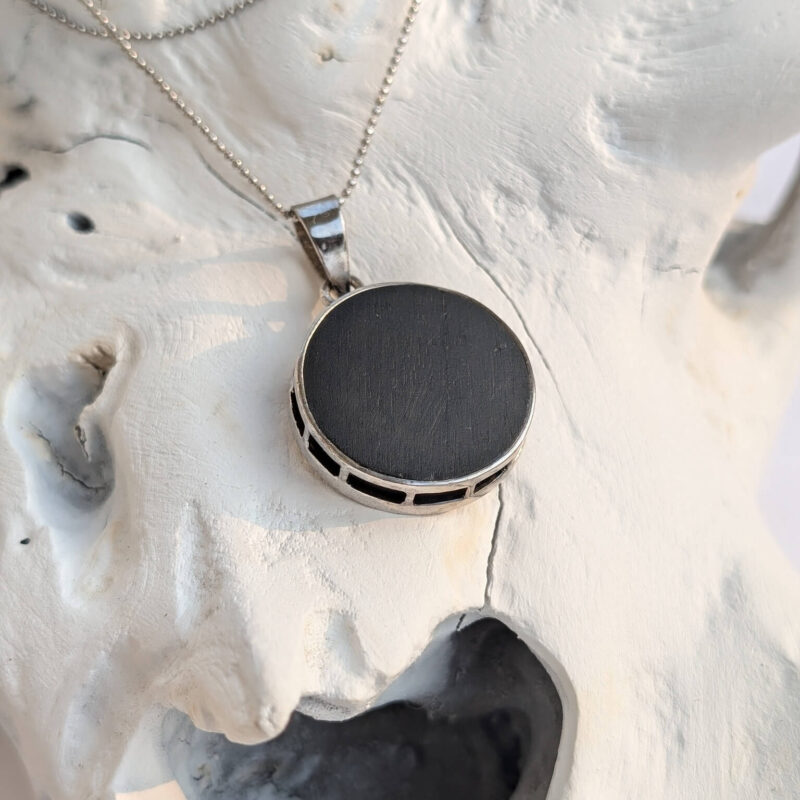 BLACK MOON PENDANT WITH CHAIN