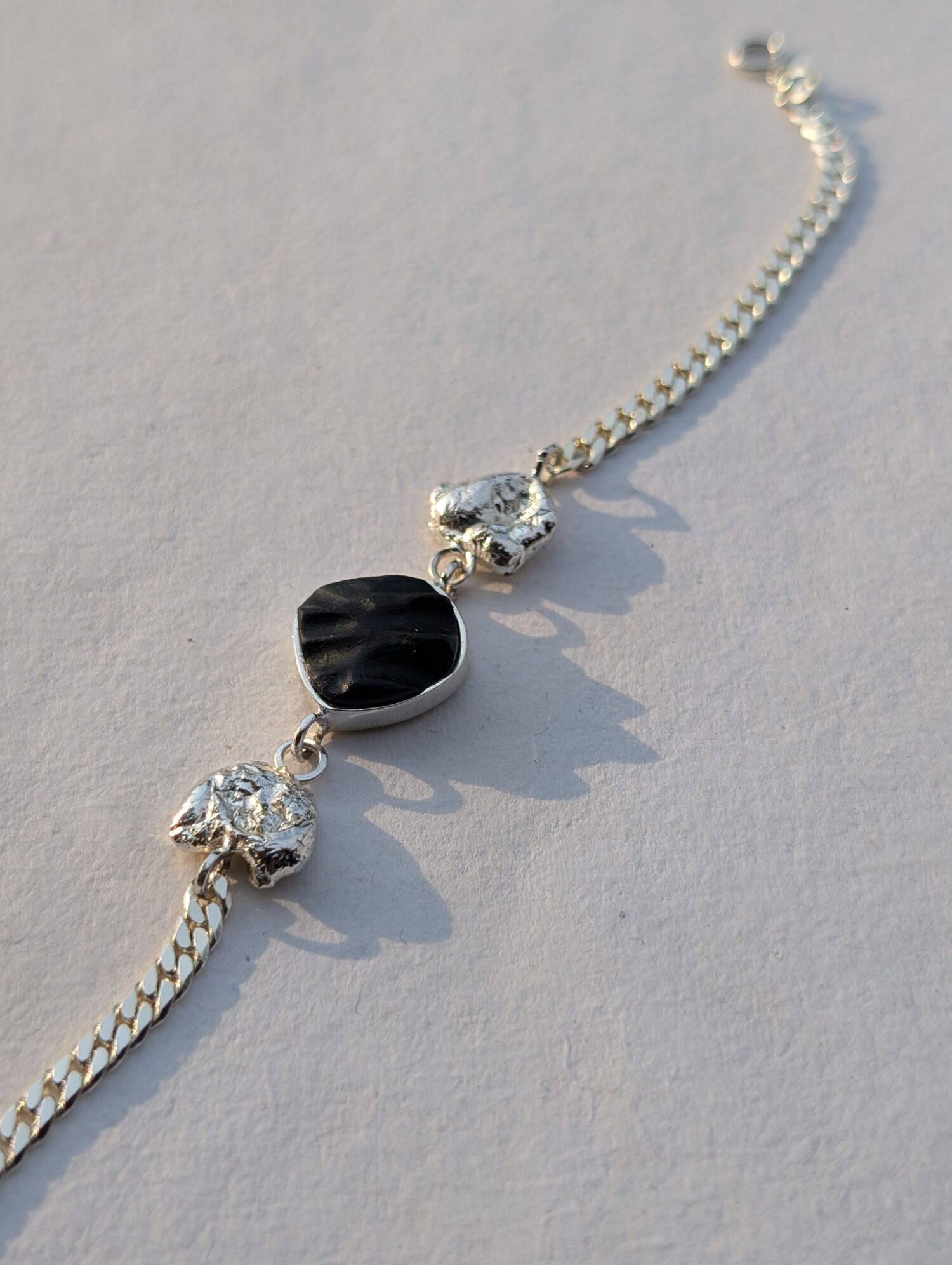 Obsidian Wave Bracelet