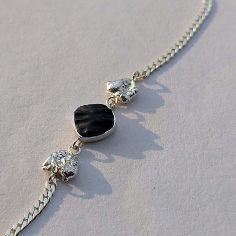 Obsidian Wave Bracelet