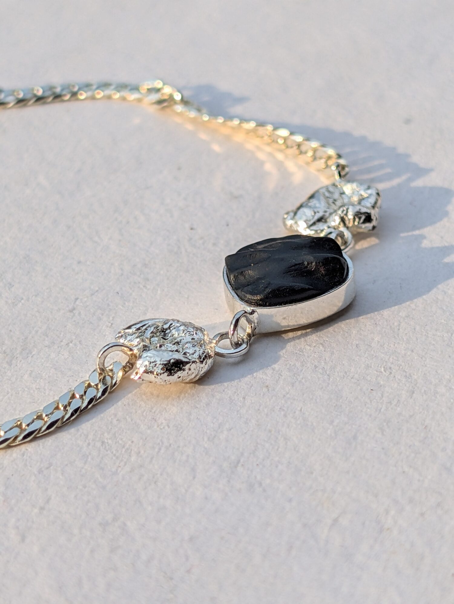 Obsidian Wave Bracelet