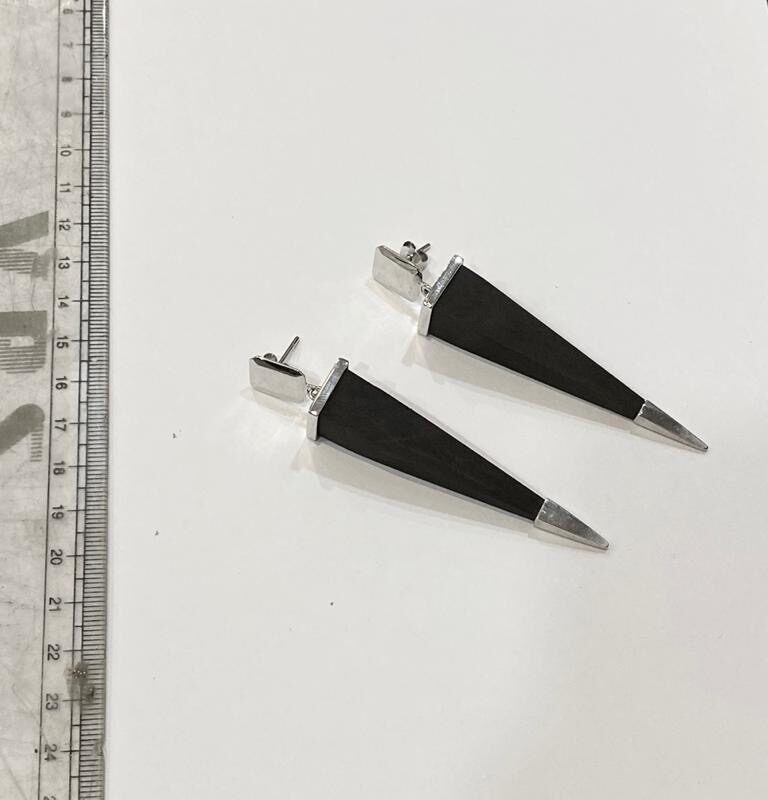 EBONY PYRAMID EARRINGS