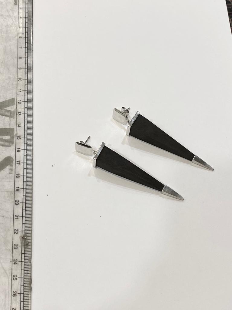 EBONY PYRAMID EARRINGS